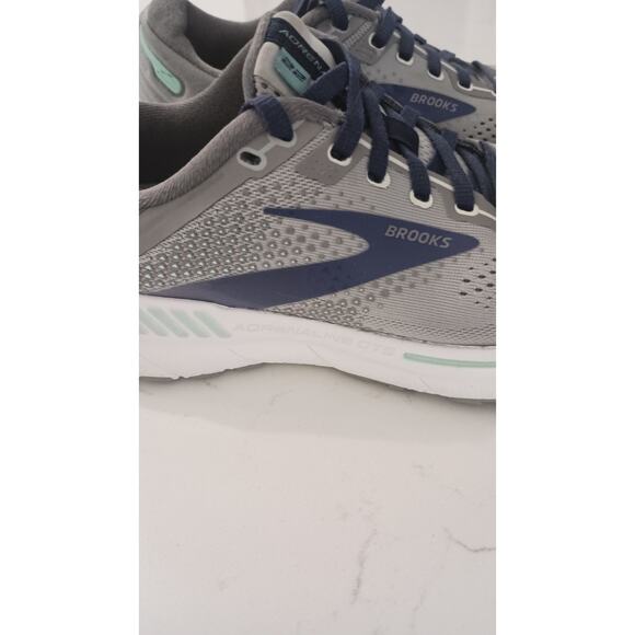 Brooks Adrenaline GTS 22 gray and blue running athletic shoe 9 womens gym active - Picture 6 of 9